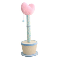 Heart-Shaped Sisal Cat Scratching Post with Wooden Base