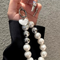 Handmade Pearl Beaded Wrist Strap Lanyard for Phone Case & Keychains