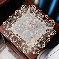 Lace Dust Cover Tablecloth for Nightstands and Small Tables, European Style Decorative Square Mat