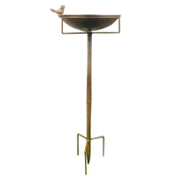 Cast Iron Bird Feeder & Bath with Garden Stake, Antique Bronze