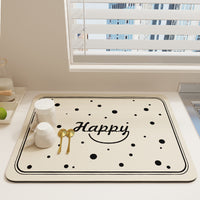 Diatomaceous Earth Kitchen Countertop Drying Mat, Non-Slip Absorbent Dish Drainer Pad for Tableware