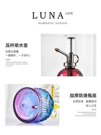 LUNA Retro Embossed Glass Plant Mister Spray Bottle for Indoor Gardening