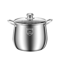 Stainless Steel Stock Pot with Steamer Basket, Thickened Bottom, Large Capacity for Soup, Porridge, Stew, Induction Cooker Compatible