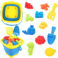 Foldable Beach Bucket and Shovel Set for Kids, Outdoor Sand and Water Play Toy