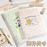 2025 New 6-Hole Loose-Leaf Notebook, High Aesthetic B5 Cute Journal with Ink Splatter Animal Design