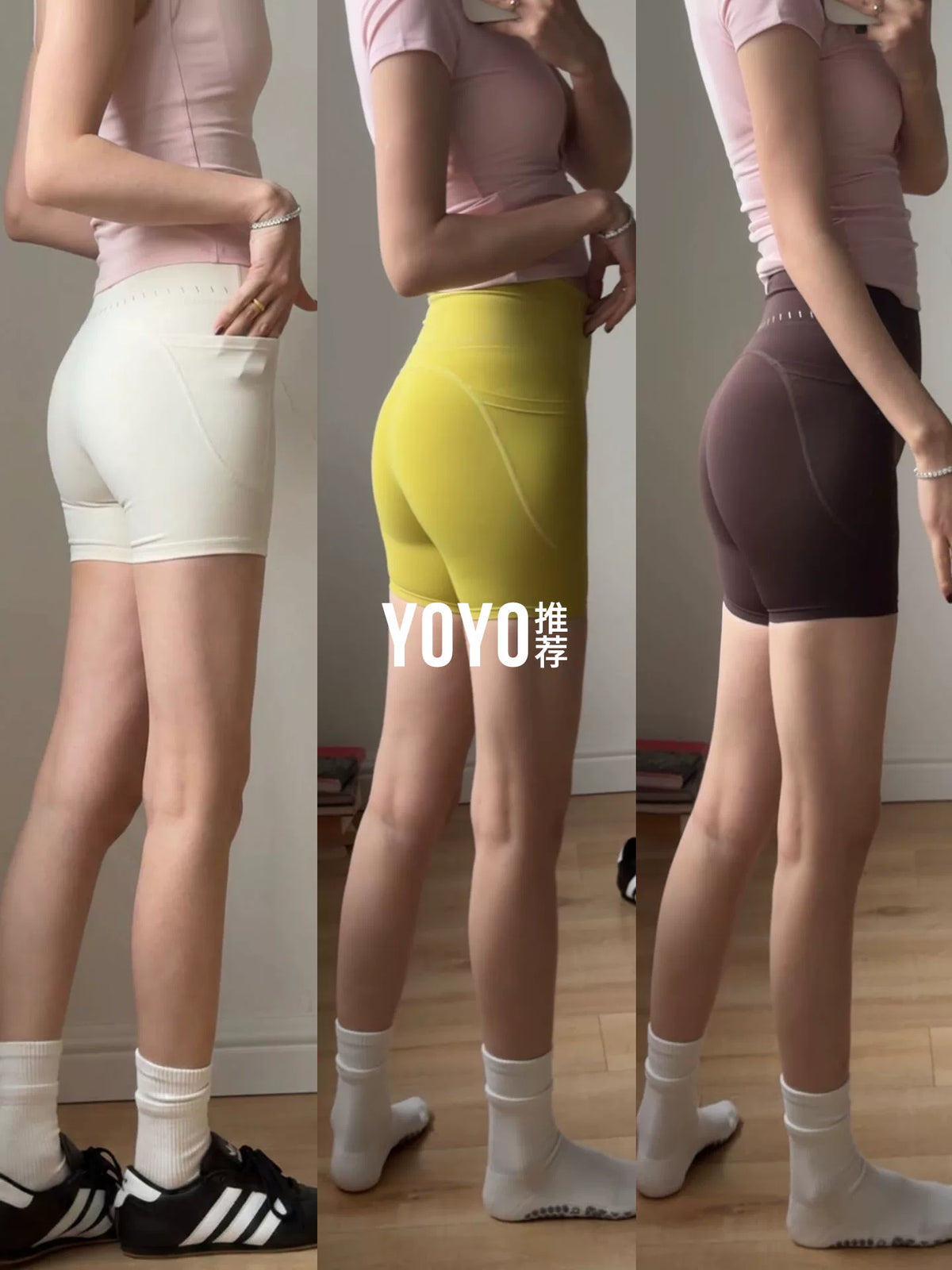 Yoyo Recommends Women's Seamless High-Waisted Yoga Shorts, Breathable & Hip-Lifting Fitness Shorts, No Underwear Needed