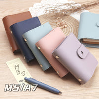 Soft Leather Snap Button Loose-Leaf Notebook Cover Mini Portable Pocket Journal