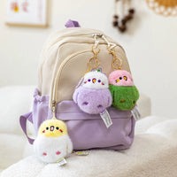 Cute Squeaky Parrot Plush Keychain - Budgie Cockatiel Bird Stuffed Animal Bag Charm
