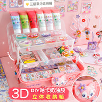 Cream Glue Guka DIY Craft Kit for Kids, Scrapbooking Stickers & Tools Set