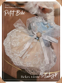 Princess Wedding Dress for Small Dogs and Cats with Leash Ring - Maltese, Ragdoll