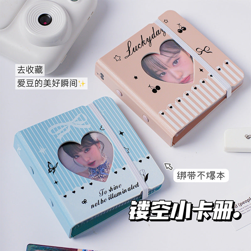 Mini Bowknot Hollow Photo Card Album for Instax & Kpop Photocards