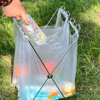Portable Outdoor Folding Trash Bag Holder for Camping, Picnic, and Home Kitchen