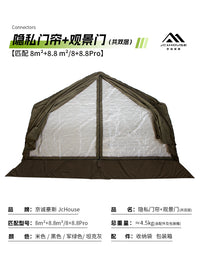 JcHouse Inflatable Tent Detachable Transparent Viewing Door Curtain with Mesh and Privacy Panels