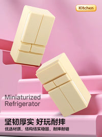 Miniature Dollhouse Furniture Set for Kids - Pretend Play Refrigerator, Laundry, Bar, Piano Room, Dining Table