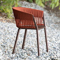 Outdoor Rattan Dining Set with Rock Slab Table for Patio Garden Balcony