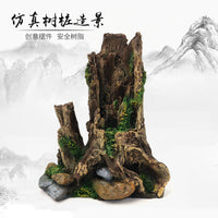 Artificial Driftwood Tree Trunk Aquarium Decor Reptile Hideout