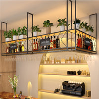 Bar Counter Top Wine Rack Hanging Cabinet Light Luxury Bar Suspended Wine Cabinet Red Wine Rack Storage Rack Inverted Goblet Holder