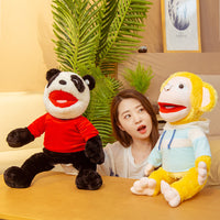 Large Cartoon Animal Hand Puppet Plush Toy for Performance and Ventriloquism