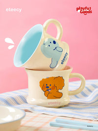 eteecy x Youdian Taoqi Hand-Painted Ceramic Mug with Pingu Design