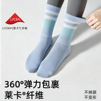 Non-Slip Yoga Pilates Barre Socks for Women, Mid-Calf Athletic Grip Socks for Fitness, Running, and Indoor Workouts