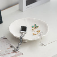 Vintage Ceramic Jewelry Tray Nordic Style Decorative Storage Dish for Living Room Entryway Keys