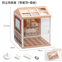 DIY Miniature Dollhouse Kit with Dust Cover and Lights