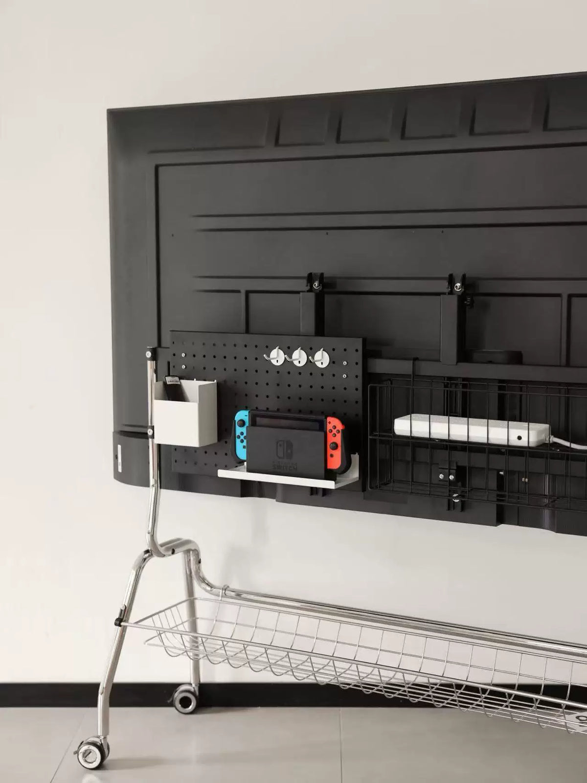 Multifunctional Pegboard Accessories for TV Stand Storage