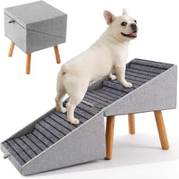 Convertible Pet Stairs and Ramp, Wooden Dog Steps with Non-Slip Surface, Detachable Design for Small to Medium Dogs