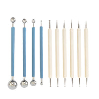 10-Piece Pottery Clay Sculpting Tool Set with Wooden Handle Dotting Pens