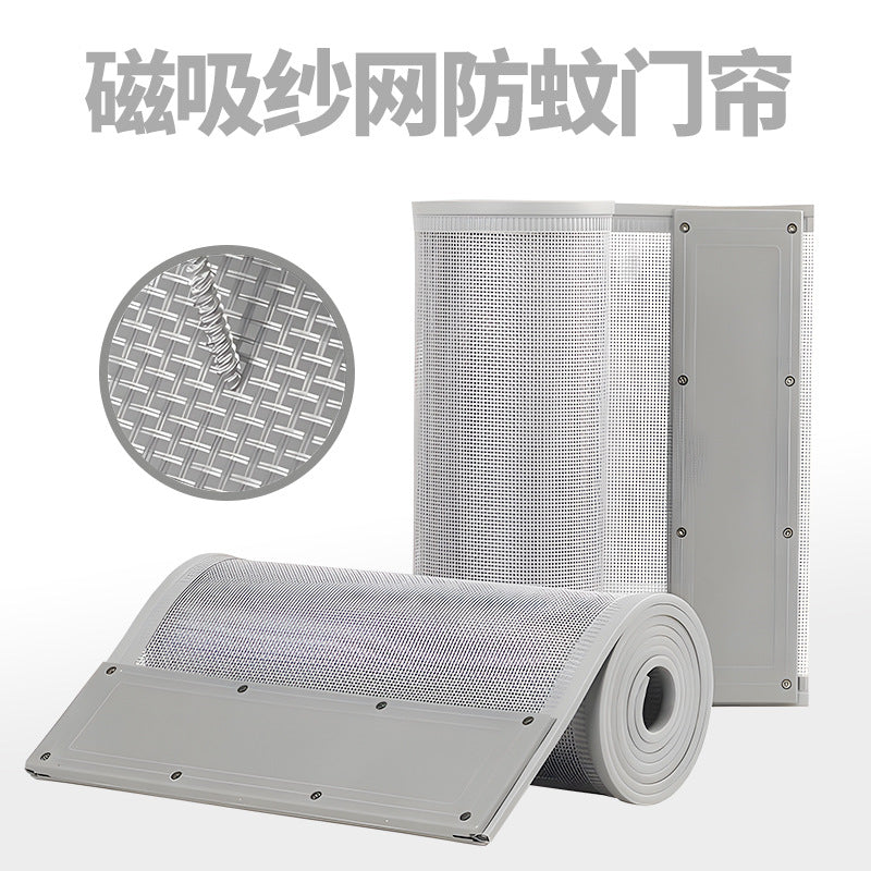 Magnetic Screen Door Curtain with Weighted Double-Thread Mesh for Insect Protection