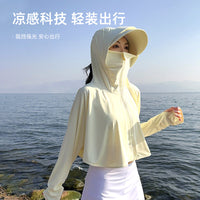 Women's Lightweight Breathable Sun Protection Jacket Ice Silk Batwing Sleeve Cardigan for Outdoor Activities