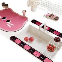 Dog Kitchen Faucet Drip Mat, Absorbent Sink Counter Pad, Trim-to-Fit, Diatomite Drying Mat