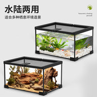 All-Transparent Reptile Terrarium with Ultra-White Glass for Lizards, Turtles, Snakes