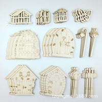 Miniature Wooden Fairy Garden Doors, Unfinished DIY Craft Kit, 48-Pack