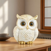 American Retro Owl Desktop Ornament for TV Cabinet & Wine Cabinet Decor, Resin Craft Housewarming Gift