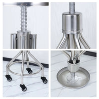 Commercial Stainless Steel Swivel Lift Stool for Workshops, Labs, and Medical Facilities