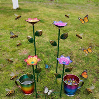 Iron Art Lotus Leaf Bird Feeder & Waterer for Outdoor Garden Decor
