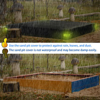 Square Sandbox Cover with Reflective Strips, Waterproof Dustproof Sandpit Protector for Kids' Outdoor Toys