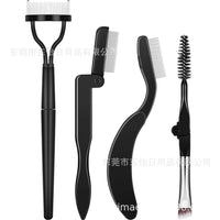 Dual-Ended Eyebrow Brush and Lash Comb Set for Shaping and Grooming