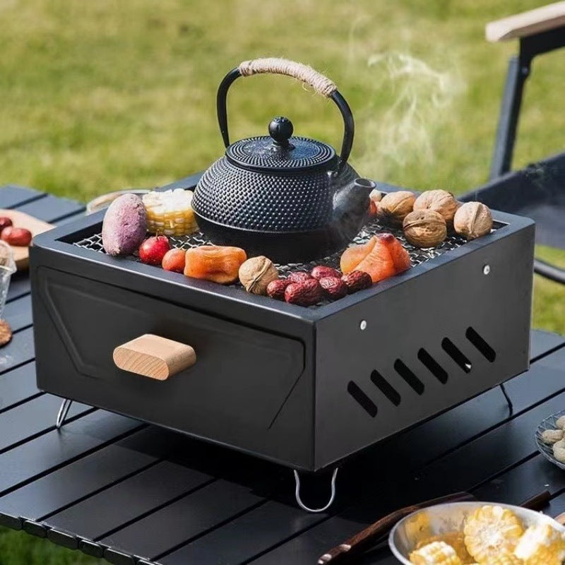 Portable Charcoal Grill Set for Outdoor Picnics and Home Use