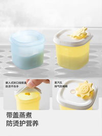 Beipeites Silicone Baby Food Freezer Tray with Lid - 8-Compartment Puree Storage Container, Freezable & Steamable