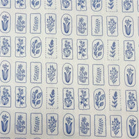 French Style Blue Floral Cotton Fabric for DIY Apparel & Crafts