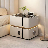 Floating Smart Nightstand with Lock, Modern Luxury Bedside Table for Bedroom, No Assembly Required