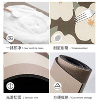 Bathroom Absorbent Non-Slip Floor Mat for Wet/Dry Separation, Diatomaceous Earth or Leather