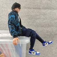 1/6 Scale Doll Zipper Print Jacket Trendy Hoodie Toy Accessories Stand Collar Outfit