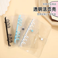 Minimalist Macaron Transparent 6-Hole A6/A5 Loose-Leaf Notebook with PVC Soft Cover