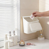 Nordic Style Wall-Mounted Kitchen Trash Can with Lid, Large Capacity for Home Bathroom