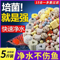 Aquarium Filter Media Kit with Volcanic Rock, Ceramic Rings, Coral Bone, and Activated Carbon for Pond and Fish Tank