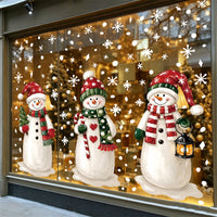 Large Christmas Snowman Window Clings PVC Cartoon Holiday Party Decor
