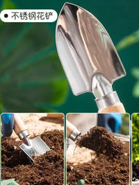 Mini Garden Hand Tool Set - Stainless Steel Trowel and Rake for Potted Plants and Gardening